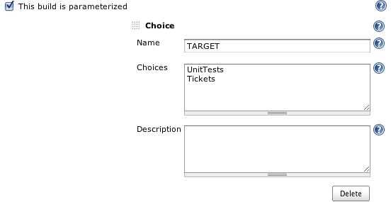 Parameterized Build Settings